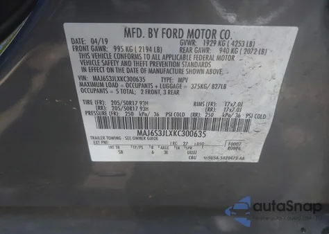 2019 Ford Ecosport Ses from USA, damaged, VIN MAJ6S3JLXKC300635